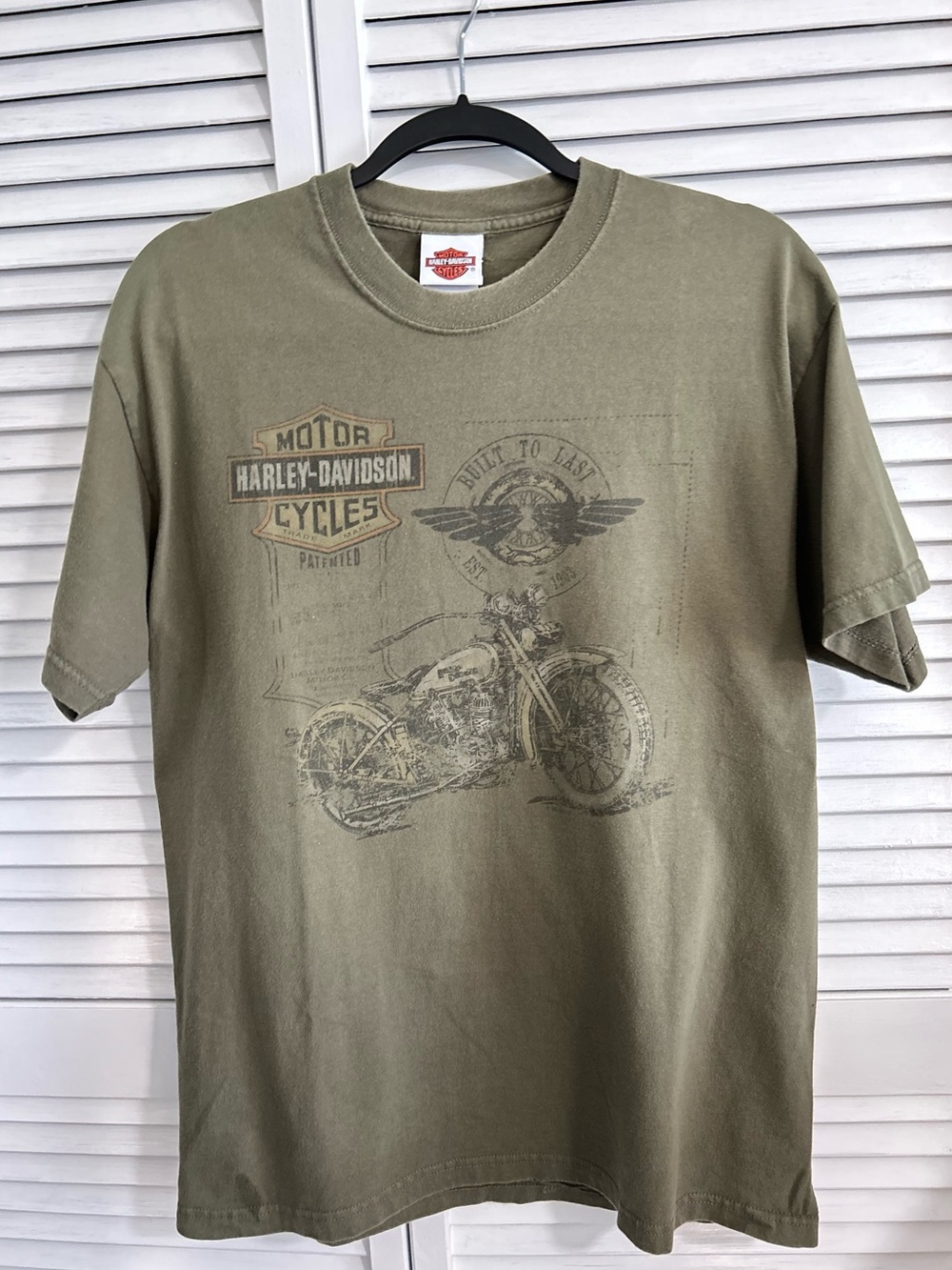 Harley-Davidson Olive Green Motorcycle Graphic Tee Size L